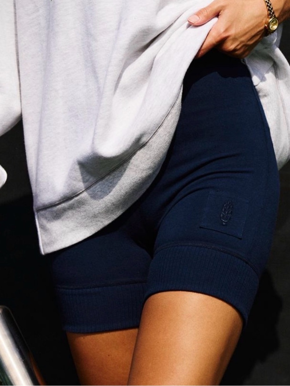 NWOT Free People Movement Navy Blue Biker Shorts Size Small